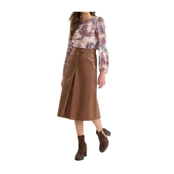 Alviero Martini 1A Classe Camicia casual Blusa Donna girocollo con fantasia Rosa - Francavilla Moda